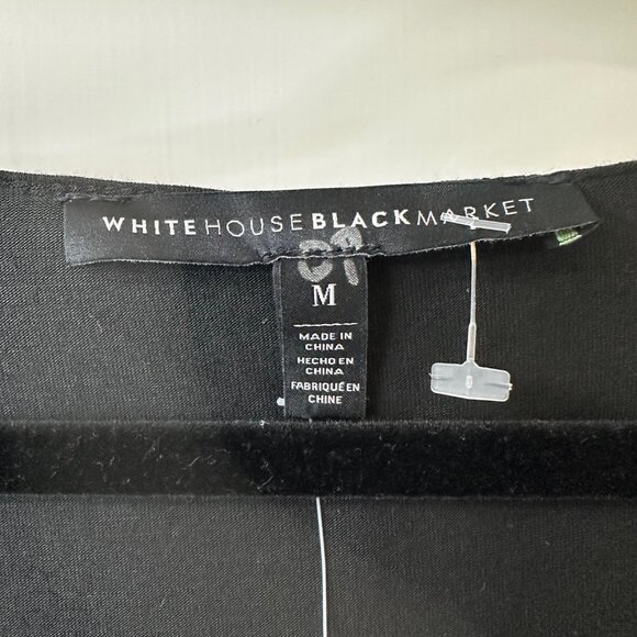 NWT White House Black Market Black Double Layer Tunic, Size M - Picture 5 of 11